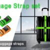 Luggage Straps and 4 Pack Luggage Tags Green