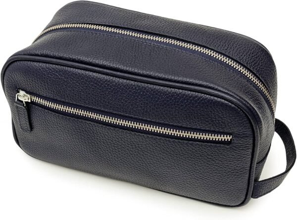 71MLZZFKWUL._AC_UF1000,1000_QL80_ Leather Toiletry Travel Bag with 2 Zippered Closures
