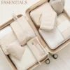 71ujyQLXPrL._AC_SL1500 Travel Luggage Packing Organizer Bags Beige