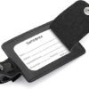 Leather Luggage Id Tags Black Logo One Size