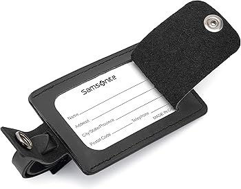 Leather Luggage Id Tags Black Logo One Size