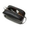 toiletry-travel-bag-blackKK-679786 Leather Toiletry Travel Bag with 2 Zippered Closures