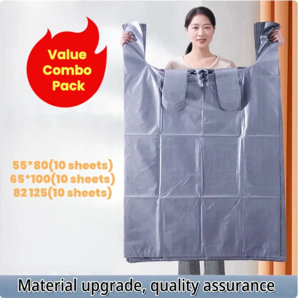 Luggage Storage Bag Large plastic bags with handles various sizes suitable for storing clothes moving houses durable
