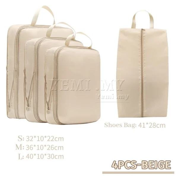 my-11134207-820l8-mh0ip1prj9xo90.webp MY Stock 4 Set Compression Packing Cubes Travel Organizer Bags Lightweight Luggage Storage