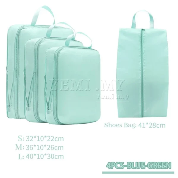 my-11134207-820ld-mh0ip5eqa1hm60.webp MY Stock 4 Set Compression Packing Cubes Travel Organizer Bags Lightweight Luggage Storage