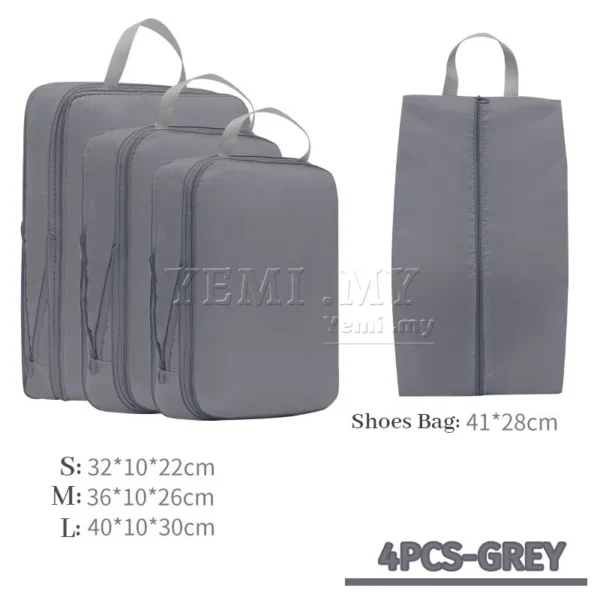 my-11134207-820lg-mh0ip3o9rh1m32.webp MY Stock 4 Set Compression Packing Cubes Travel Organizer Bags Lightweight Luggage Storage