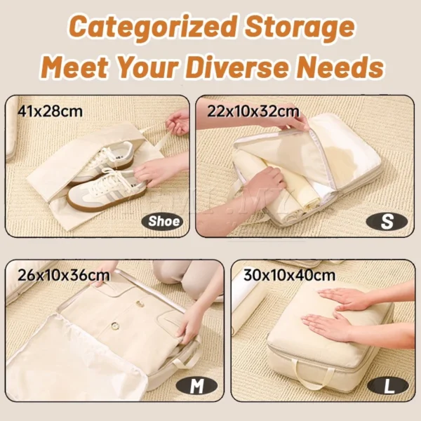 my-11134208-820l6-mh0hwnt75155aa.webp MY Stock 4 Set Compression Packing Cubes Travel Organizer Bags Lightweight Luggage Storage