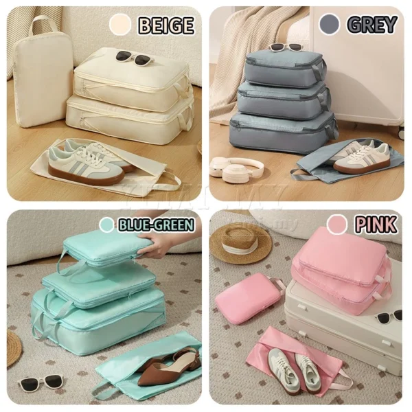 my-11134208-820lg-mh0hwntb2wi541.webp MY Stock 4 Set Compression Packing Cubes Travel Organizer Bags Lightweight Luggage Storage