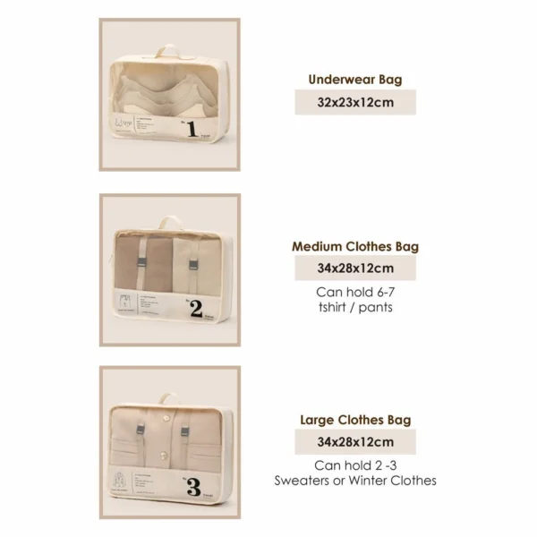 Travel Luggage 3in1 Cosmetic Bag Extra Large Cloth Storage